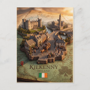 Kilkenny Irland 3D-Karten-Illustration Postkarte