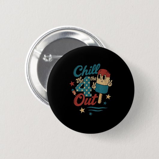 Kill 4. Out - Funny Retro 4. Juli Eiscreme Button (Vorne & Hinten)