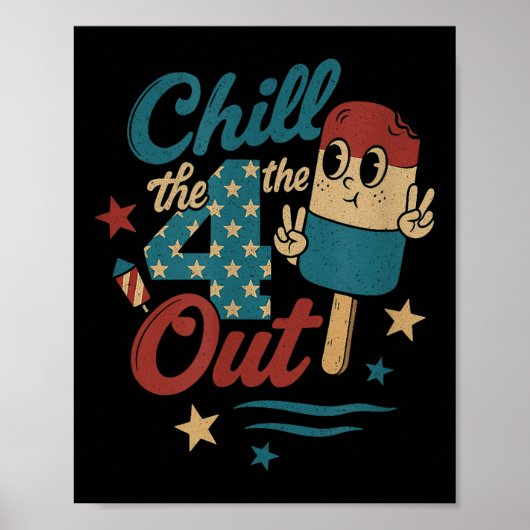 Kill 4. Out - Funny Retro 4. Juli Eiscreme Poster (Vorne)