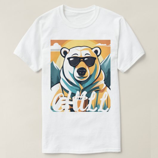 Kill Bär Cooler Polar Bär mit Kaffee Trendform T-Shirt (Design vorne)