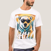 Kill Bär Cooler Polar Bär mit Kaffee Trendform T-Shirt (Vorderseite)