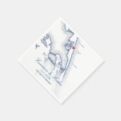Kill Devil Hills Karte OBX Navy Blau Hochzeit Serviette (Ecke)