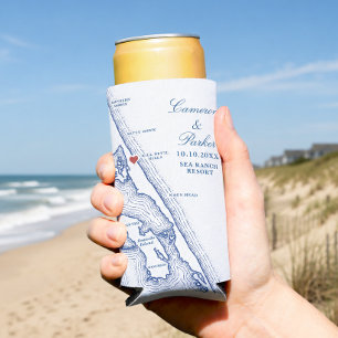 Kill Devil Hills Karte OBX Navy Blau Hochzeitsgesc Selters Dosenkühler