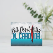 Kill Devil Hills Postcard North Carolina Surfboard Postkarte (Stehend Vorderseite)