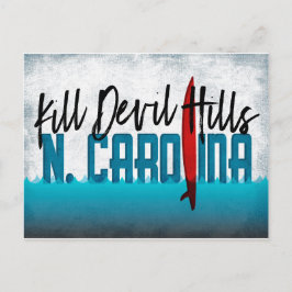 Kill Devil Hills Postcard North Carolina Surfboard Postkarte