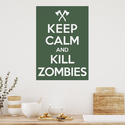 Kill Zombies Poster (Küche)