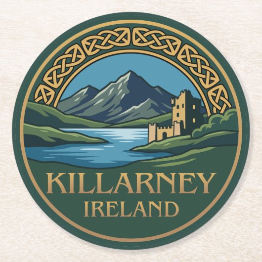 Killarney Irland Runder Pappuntersetzer (Vorderseite)