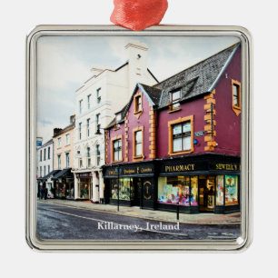 Killarney, Irland Straßenansicht Postkarte Ornament Aus Metall
