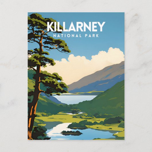 Killarney National Park Traditionelles Reiseplakat Postkarte (Vorderseite)