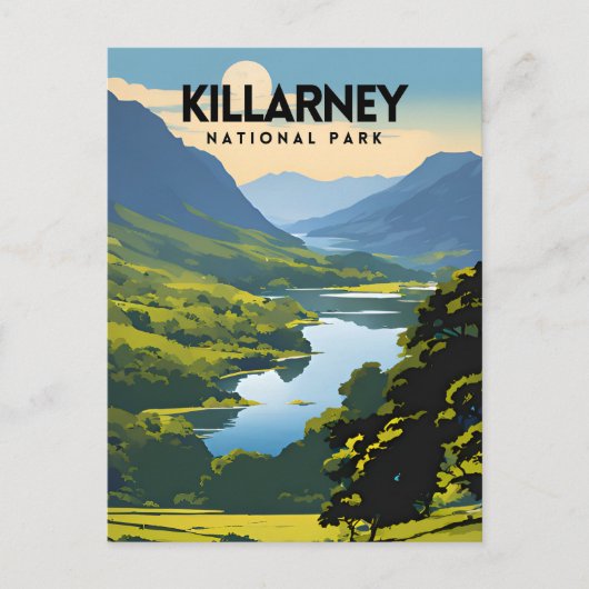 Killarney National Park Travel Poster Postkarte (Vorderseite)