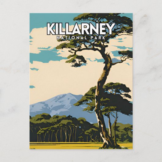Killarney National Park Vintage Travel Poster Postkarte (Vorderseite)