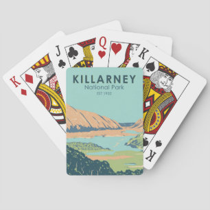 Killarney Nationalpark Irland Reise Kunst Vintage Spielkarten