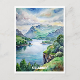 Killarney Nationalpark Wasserfarbenmalerei Postkarte