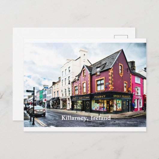 Killarney, Sicht auf die Straße nach Irland Postkarte (Vorne/Hinten)