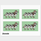 Killdeer & drei Küken Rechteckiger Aufkleber (Blatt)