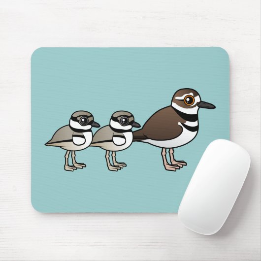 Killdeer u. zwei Küken Mousepad (Mit Mouse)