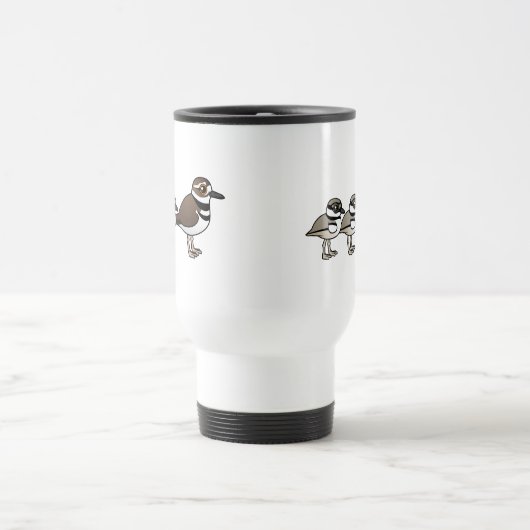 Killdeer u. zwei Küken Reisebecher (Mittel)