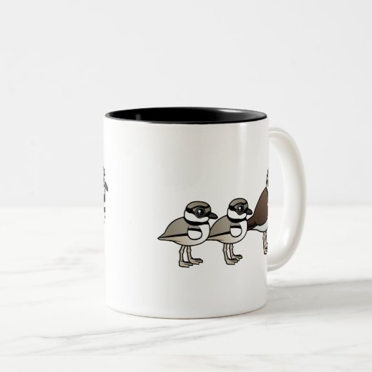 Killdeer u. zwei Küken Zweifarbige Tasse (VorderseiteRechts)