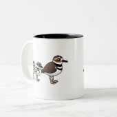 Killdeer u. zwei Küken Zweifarbige Tasse (Vorderseite Links)