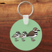 Killdeer und zwei Küken Schlüsselanhänger (Vorderseite)