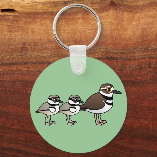 Killdeer und zwei Küken Schlüsselanhänger (Vorderseite)