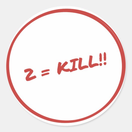 Killer 2er 2 ergibt Kill Aufkleber (Vorderseite)