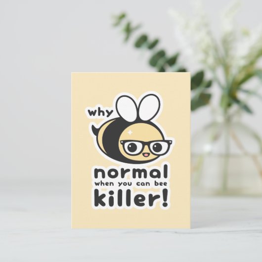 Killer Bee Postkarte (Stehend Vorderseite)