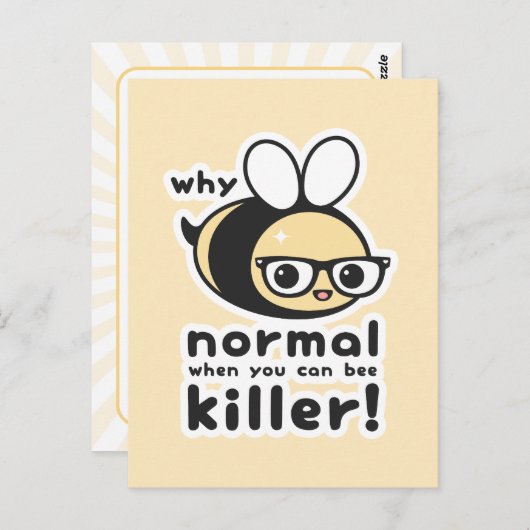 Killer Bee Postkarte (Vorne/Hinten)