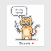 Killer Cat with Knife Aufkleber (Blatt)