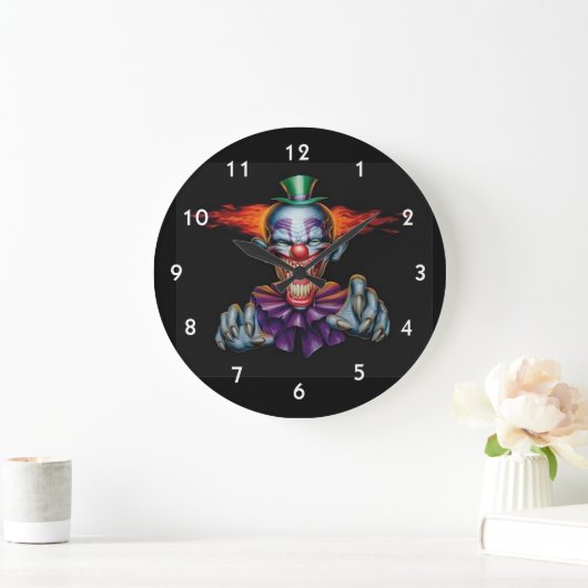 Killer Evil Clown Große Wanduhr (Zuhause)
