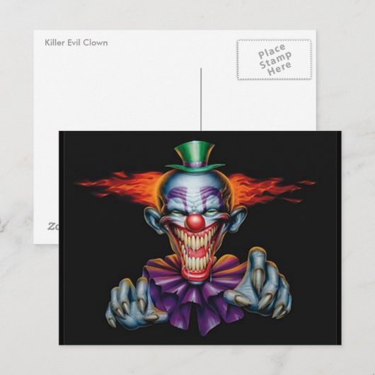 Killer Evil Clown Postkarte (Vorne/Hinten)