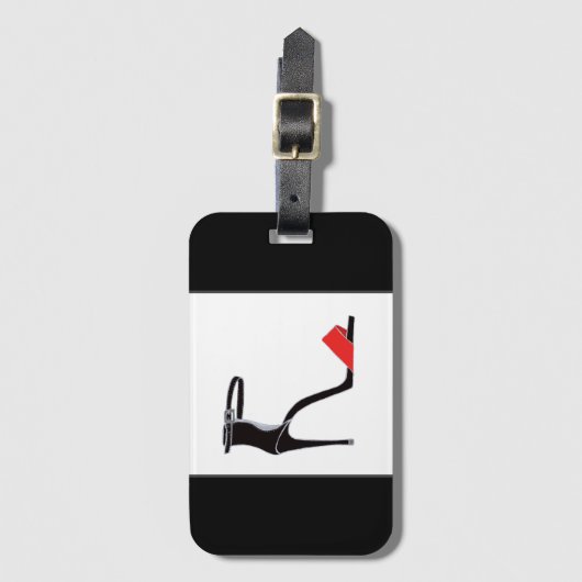 Killer Ferse auf schwarz Gepäckanhänger (Vorderseite Vertikal)