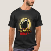 Killer Halloween Beängstigender Mond Schwarze Katz T-Shirt (Vorderseite)