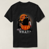 Killer Halloween Beängstigender Mond Schwarze Katz T-Shirt (Design vorne)