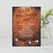 Killer-Halloween-Party mit Skullen Einladung (Stehend Vorderseite)