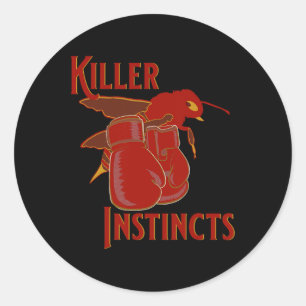 Killer Instinkte Killer Bienen und Boxhandschuhe Runder Aufkleber