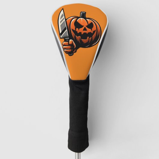 Killer Pumpkin - Halloween Horror Jack-o-Lantern Golf Headcover (Vorderseite)