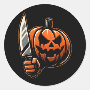 Killer Pumpkin - Halloween Horror Jack-o-Lantern Runder Aufkleber