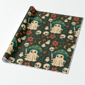 Killer Shroom Skull & Blume Muster Geschenkpapier (Ungerollt)