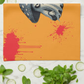 Killer Shroom Spooky Ghost mit Knife-Blut Platsch Geschirrtuch (Gefaltet)