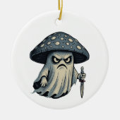 Killer 'Shroom – Spooky Ghost with Knife  Keramik Ornament (Vorne)