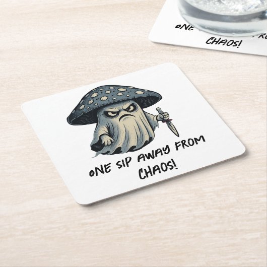 Killer 'Shroom - Spooky Ghost with Knife Rechteckiger Pappuntersetzer (angewinkelt)