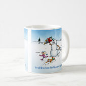 Killer Snowman Funny Cartoon Kaffeetasse (VorderseiteRechts)