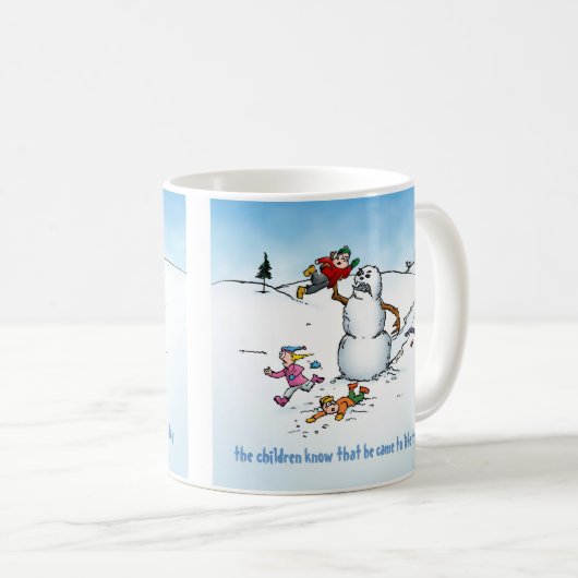 Killer Snowman Funny Cartoon Kaffeetasse (VorderseiteRechts)