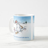 Killer Snowman Funny Cartoon Kaffeetasse (Vorderseite Links)