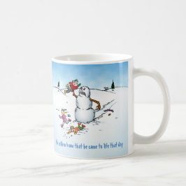 Killer Snowman Funny Cartoon Kaffeetasse