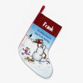 Killer Snowman Funny Cartoon Kleiner Weihnachtsstrumpf (Vorderansicht (hängend))