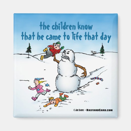 Killer Snowman Funny Cartoon Magnet (Vorne)
