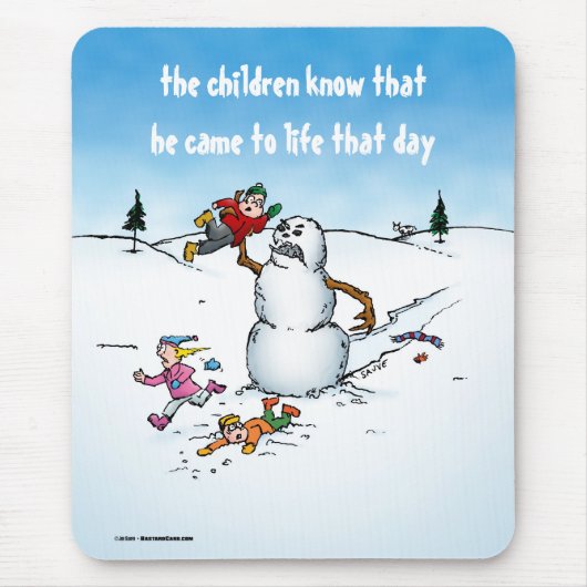 Killer Snowman Funny Cartoon Mousepad (Vorne)