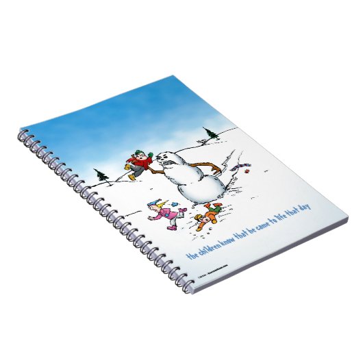 Killer Snowman Funny Cartoon Notizblock (Rechte Seite)